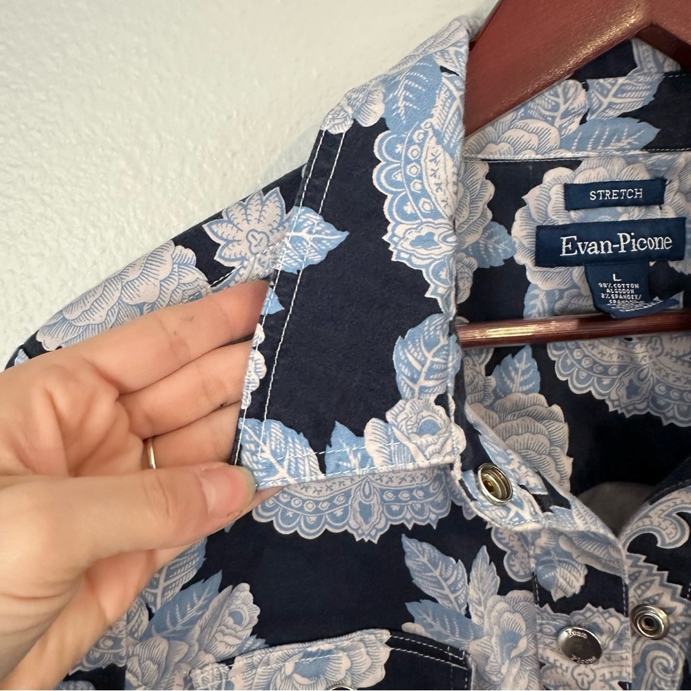 Evan Picone Blue Patterned Jacket - Picture 10 of 16